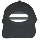 Horizontal Stripes - White and Dark Gray Black Cap
