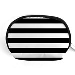 Horizontal Stripes - White and Black Accessory Pouch (Medium)