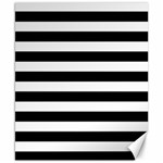Horizontal Stripes - White and Black Canvas 8  x 10 