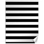 Horizontal Stripes - White and Black Canvas 12  x 16 