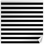 Horizontal Stripes - White and Black Canvas 16  x 16 