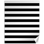 Horizontal Stripes - White and Black Canvas 16  x 20 