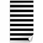 Horizontal Stripes - White and Black Canvas 40  x 72 