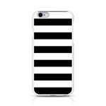 Horizontal Stripes - White and Black Apple iPhone 6/6S Silicone Case (Transparent)