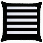 Horizontal Stripes - White and Black Throw Pillow Case (Black)