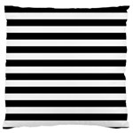 Horizontal Stripes - White and Black Large Cushion Case (Two Sides)