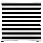 Horizontal Stripes - White and Black Standard Flano Cushion Case (One Side)