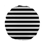 Horizontal Stripes - White and Black Standard 15  Premium Round Cushion
