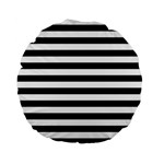 Horizontal Stripes - White and Black Standard 15  Premium Flano Round Cushion