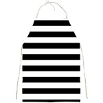 Horizontal Stripes - White and Black Full Print Apron