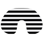 Horizontal Stripes - White and Black Travel Neck Pillow
