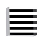 Horizontal Stripes - White and Black 4 x 4  Acrylic Photo Block
