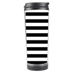 Horizontal Stripes - White and Black Travel Tumbler
