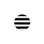 Horizontal Stripes - White and Black 1  Mini Button