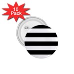 Horizontal Stripes - White and Black 1.75  Button (10 pack)