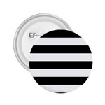 Horizontal Stripes - White and Black 2.25  Button