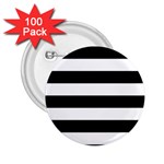 Horizontal Stripes - White and Black 2.25  Button (100 pack)