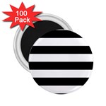 Horizontal Stripes - White and Black 2.25  Magnet (100 pack)