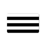 Horizontal Stripes - White and Black Magnet (Name Card)