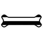 Horizontal Stripes - White and Black Magnet (Dog Bone)