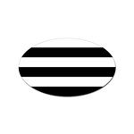 Horizontal Stripes - White and Black Sticker Oval (10 pack)