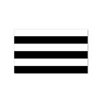 Horizontal Stripes - White and Black Sticker Rectangular (10 pack)