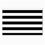 Horizontal Stripes - White and Black Postcard 4 x 6  (Pkg of 10)