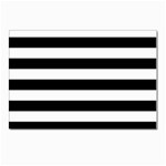 Horizontal Stripes - White and Black Postcard 5  x 7 