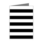 Horizontal Stripes - White and Black Mini Greeting Card