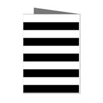 Horizontal Stripes - White and Black Mini Greeting Cards (Pkg of 8)