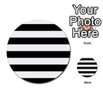 Horizontal Stripes - White and Black Multi-purpose Cards (Round)