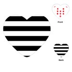 Horizontal Stripes - White and Black Playing Cards (Heart)