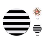 Horizontal Stripes - White and Black Playing Cards (Round)