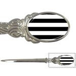 Horizontal Stripes - White and Black Letter Opener