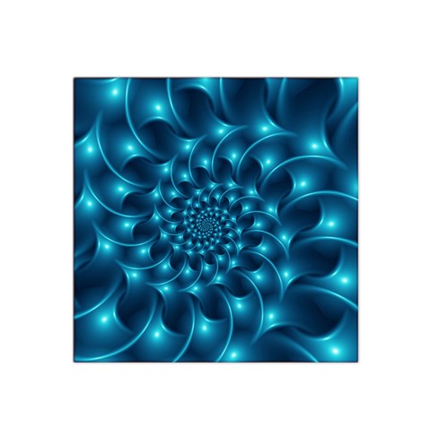 Glossy Light Blue Spiral Fractal Satin Bandana Scarf from ArtsNow.com Front