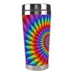 Psychedelic Rainbow Spiral Stainless Steel Travel Tumbler