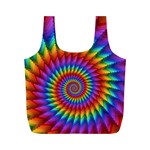Psychedelic Rainbow Spiral Full Print Recycle Bag (M)