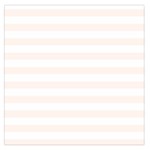 Horizontal Stripes - White and Seashell Large Satin Scarf (Square)