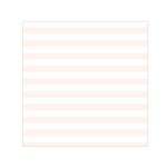 Horizontal Stripes - White and Seashell Small Satin Scarf  (Square)