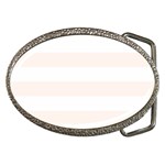 Horizontal Stripes - White and Seashell Belt Buckle