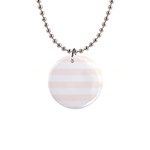 Horizontal Stripes - White and Seashell 1  Button Necklace