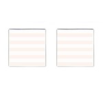 Horizontal Stripes - White and Seashell Cufflinks (Square)