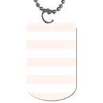 Horizontal Stripes - White and Seashell Dog Tag (Two Sides)