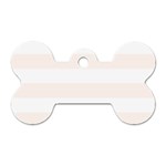 Horizontal Stripes - White and Seashell Dog Tag Bone (Two Sides)