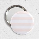 Horizontal Stripes - White and Seashell 2.25  Handbag Mirror