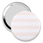 Horizontal Stripes - White and Seashell 3  Handbag Mirror