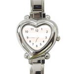 Horizontal Stripes - White and Seashell Heart Italian Charm Watch