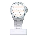 Horizontal Stripes - White and Seashell Nurses Watch