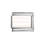 Horizontal Stripes - White and Seashell Italian Charm (9mm)