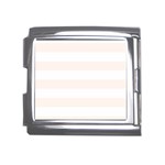 Horizontal Stripes - White and Seashell Mega Link Italian Charm (18mm)